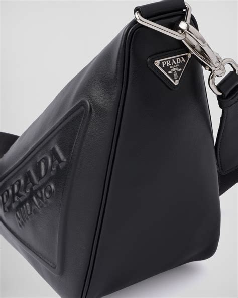 prada trangle bag|Prada triangle leather shoulder bag.